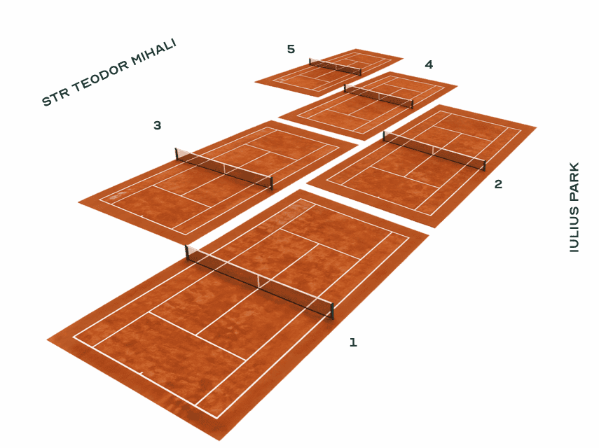 Aerial view of the Match Ball Tennis Club court layout